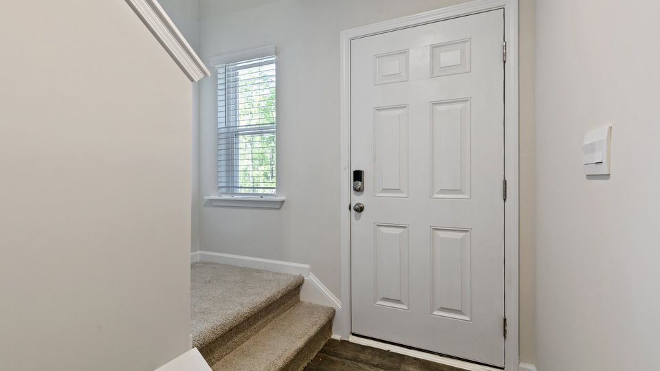 foyer area with vinyl flooring