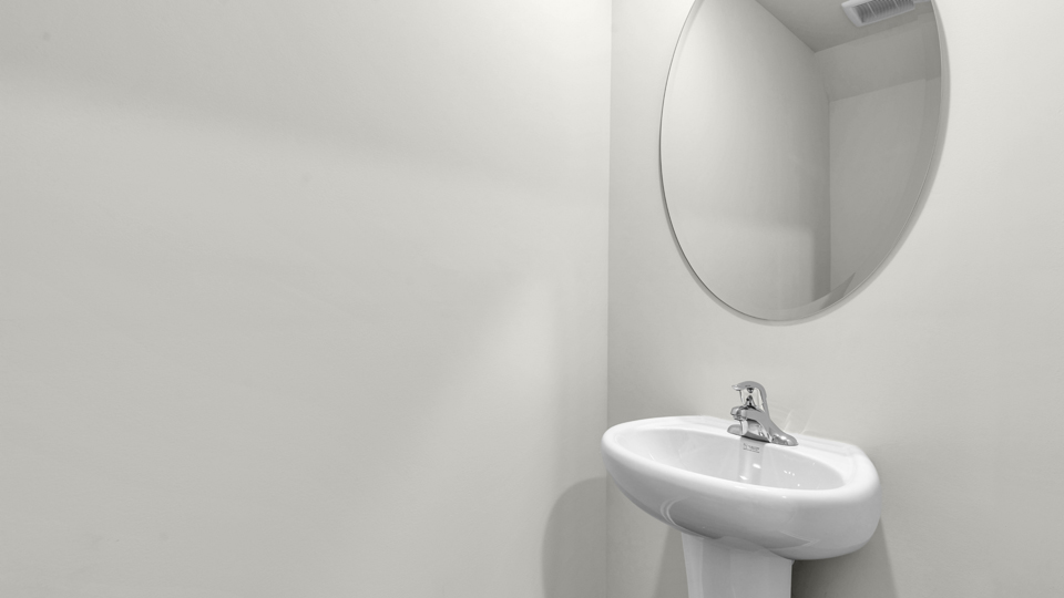 half bath with single pedestal sink