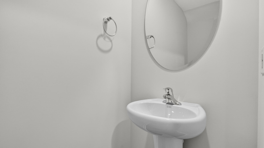half bath with single pedestal sink