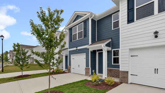 front exterior Pearson A2 blue siding