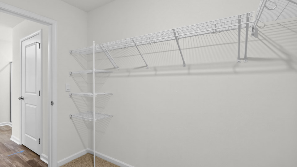 walk in closet with wire shelving