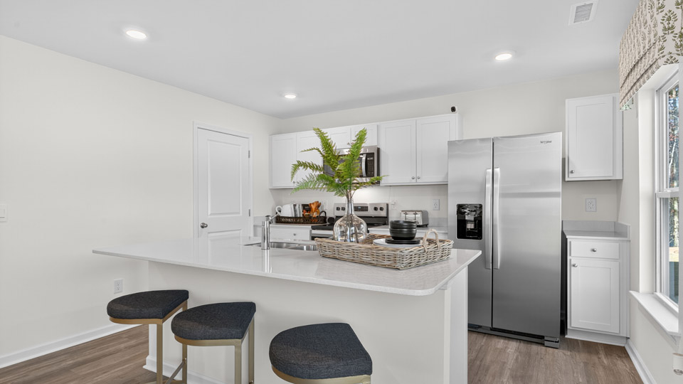 Kitchen with quartz counters