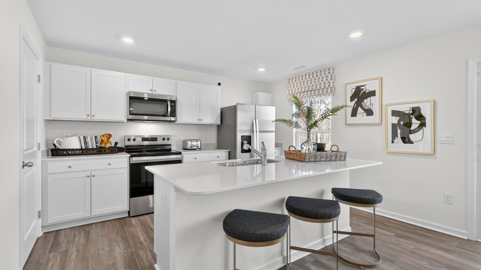 Kitchen with quartz counters