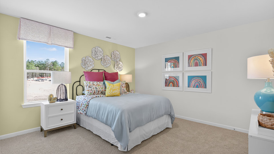 Bedroom with carpet flooring