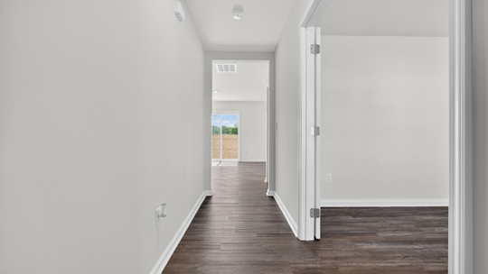 foyer entryway with revwood flooring