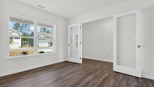 study with glass french doors