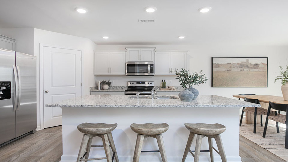 Kitchen with quartz counters