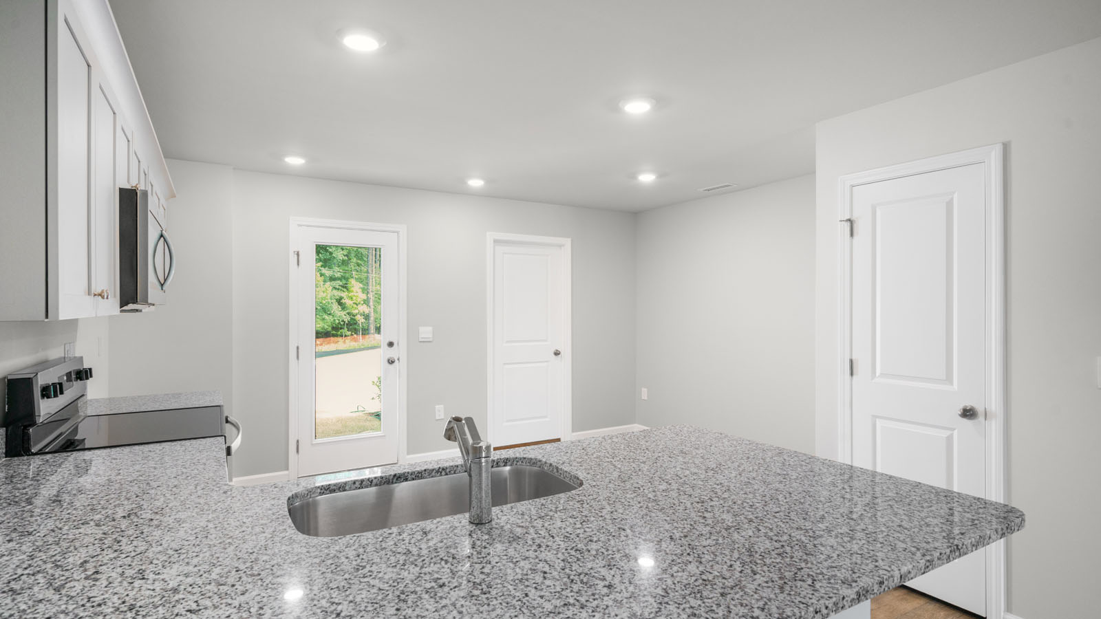 Kitchen with white cabinets