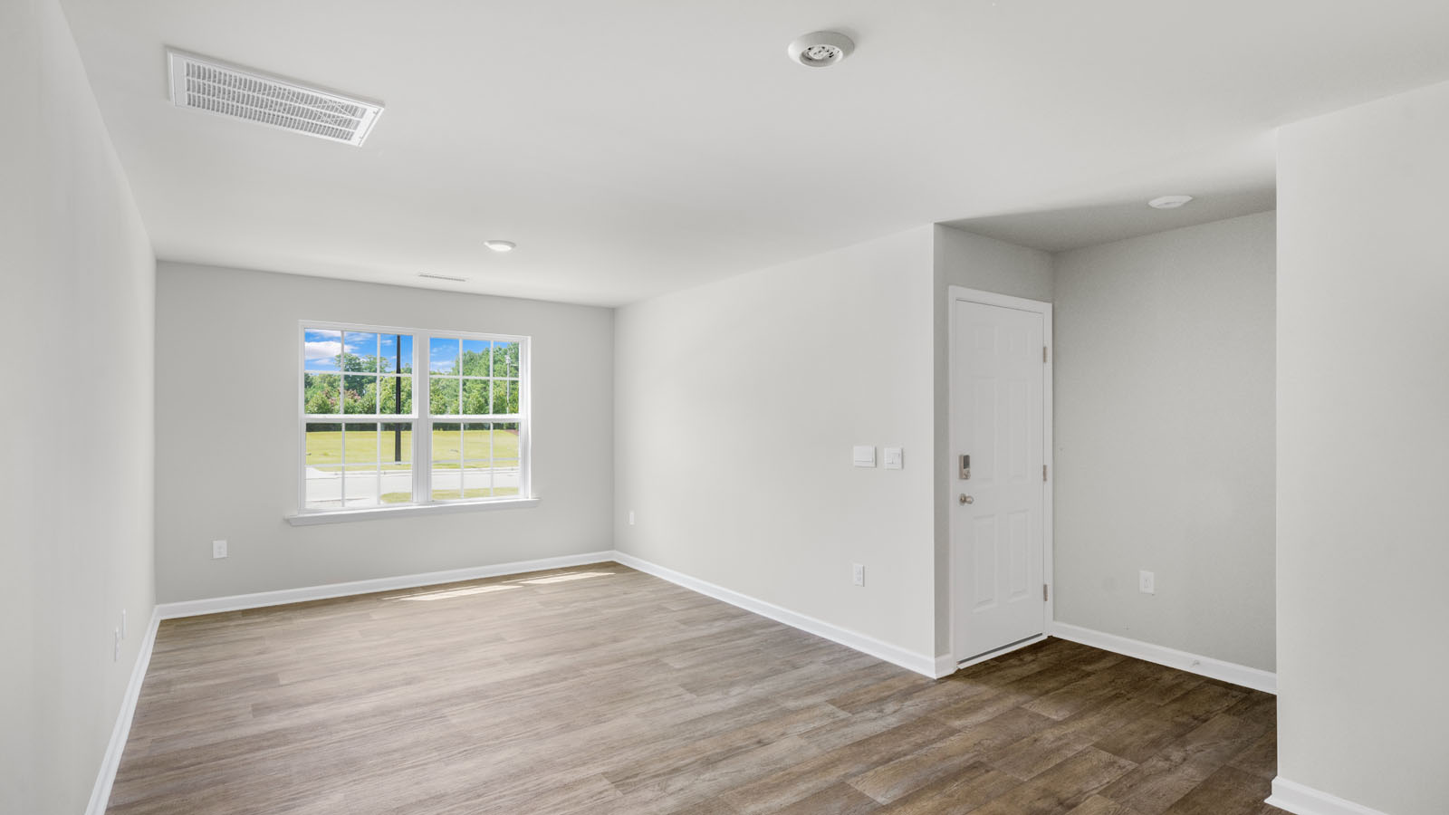Living area with revwood flooring