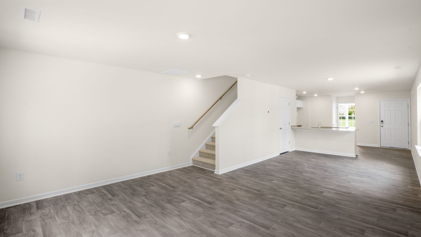 Living area with revwood flooring