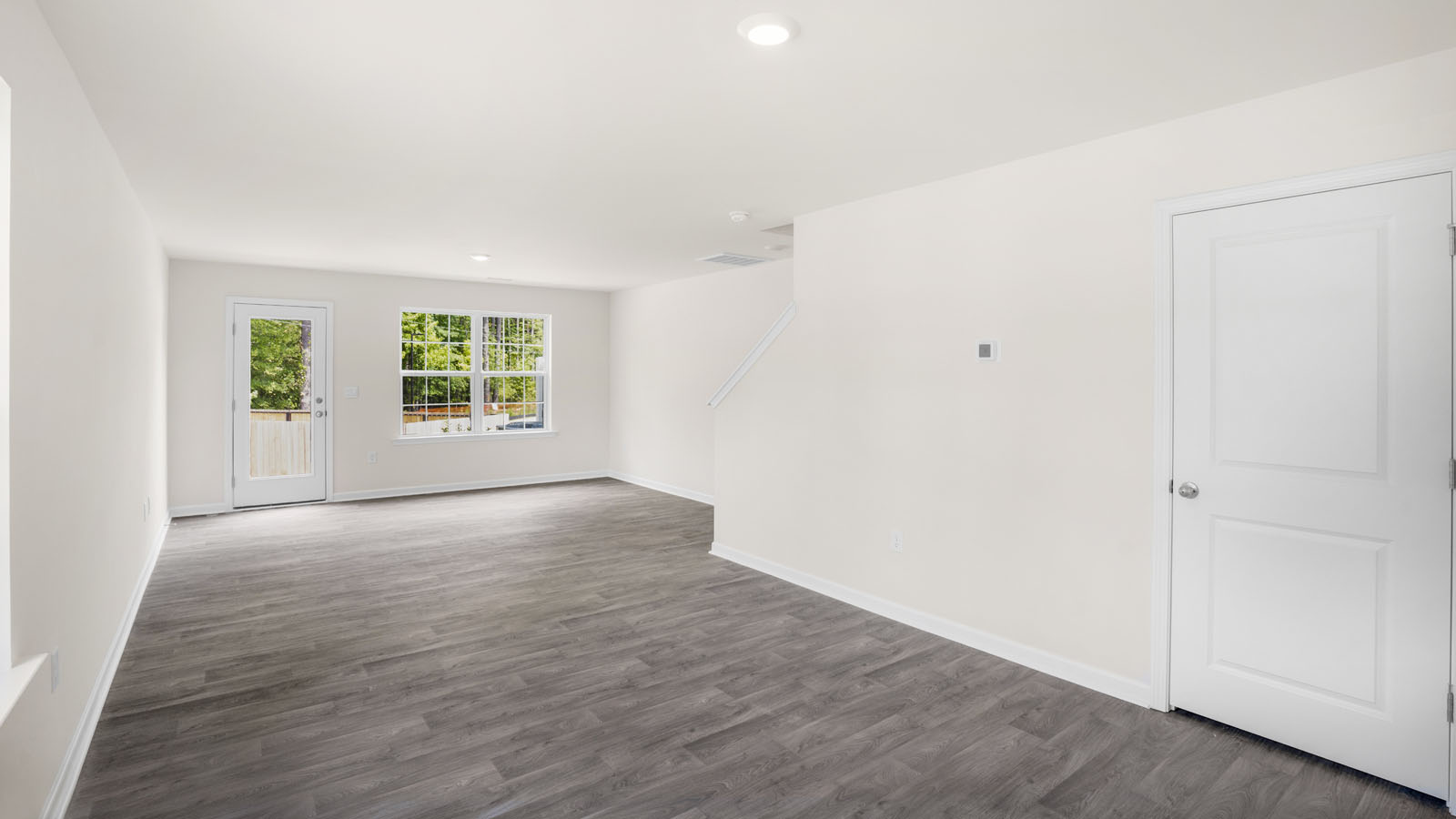 Living area with revwood flooring