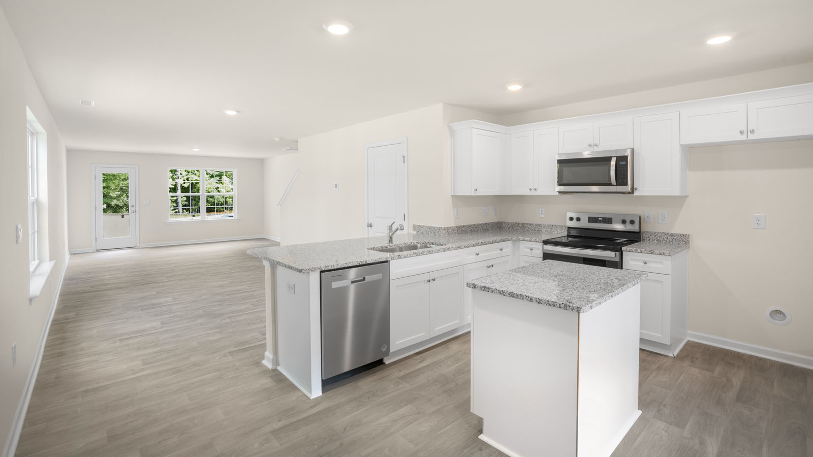 Kitchen with white cabinets