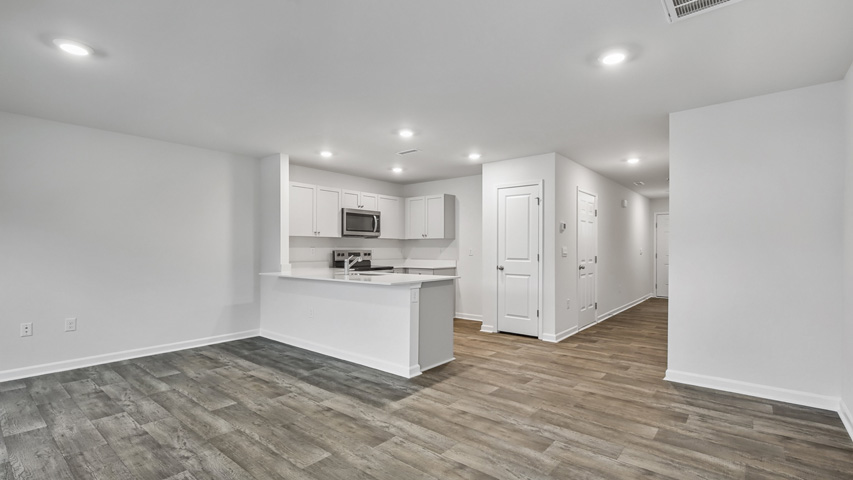 Kitchen with white cabinets
