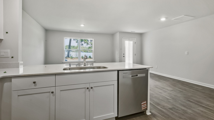 Kitchen with white cabinets