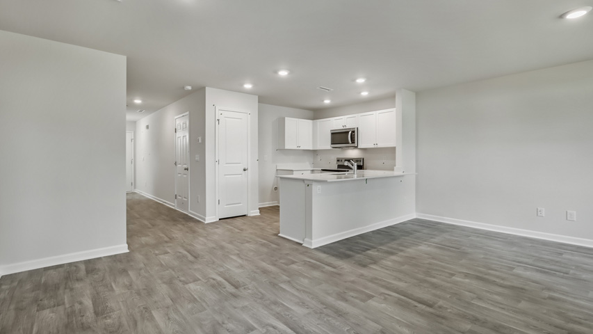 Kitchen with white cabinets