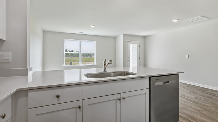 Kitchen with white cabinets