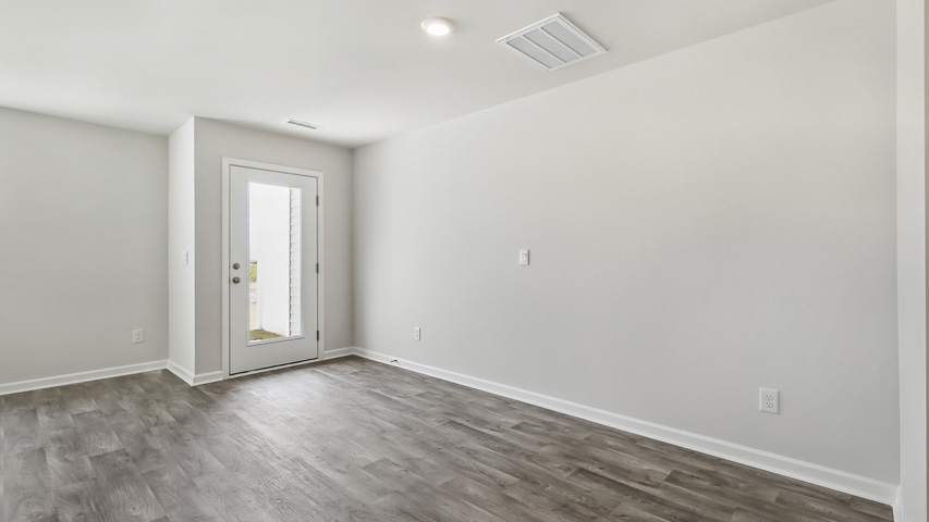 Living area with revwood flooring