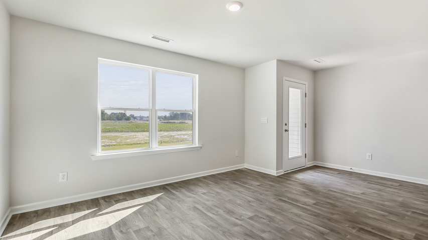 Living area with revwood flooring