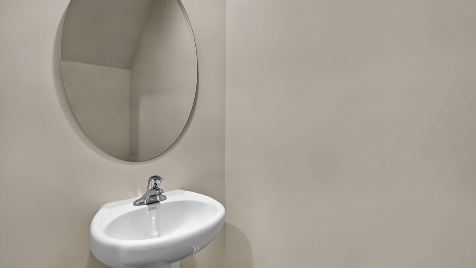 half bath with single pedestal sink