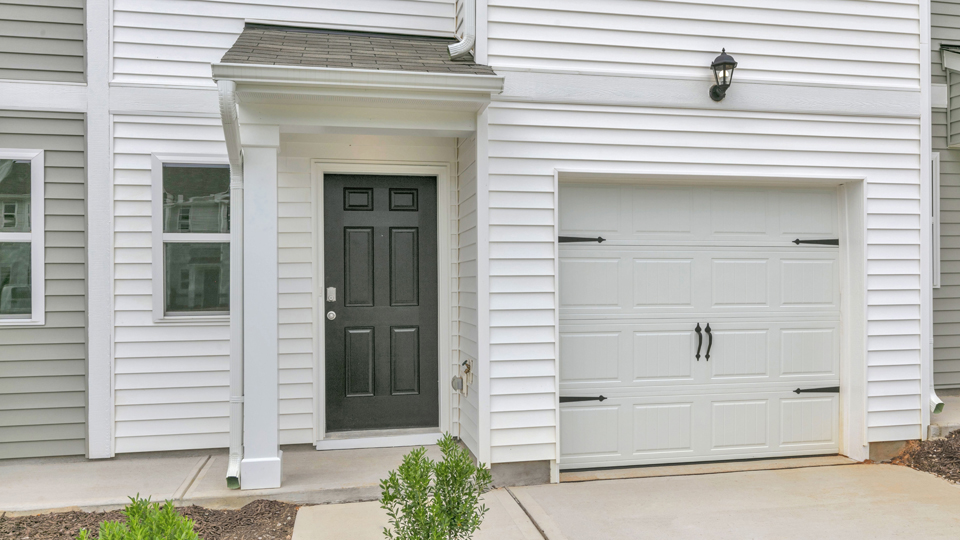 front door and garage door