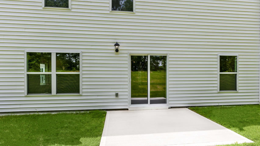 back patio with concrete slab