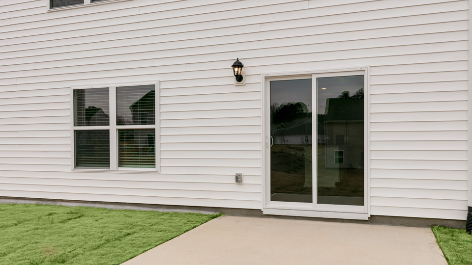 back patio with concrete slab