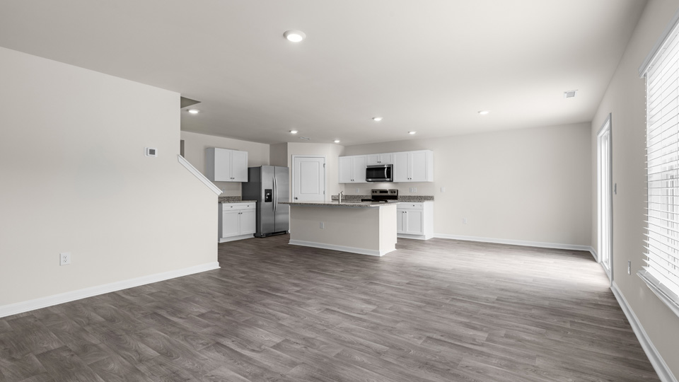 view of living space and kitchen