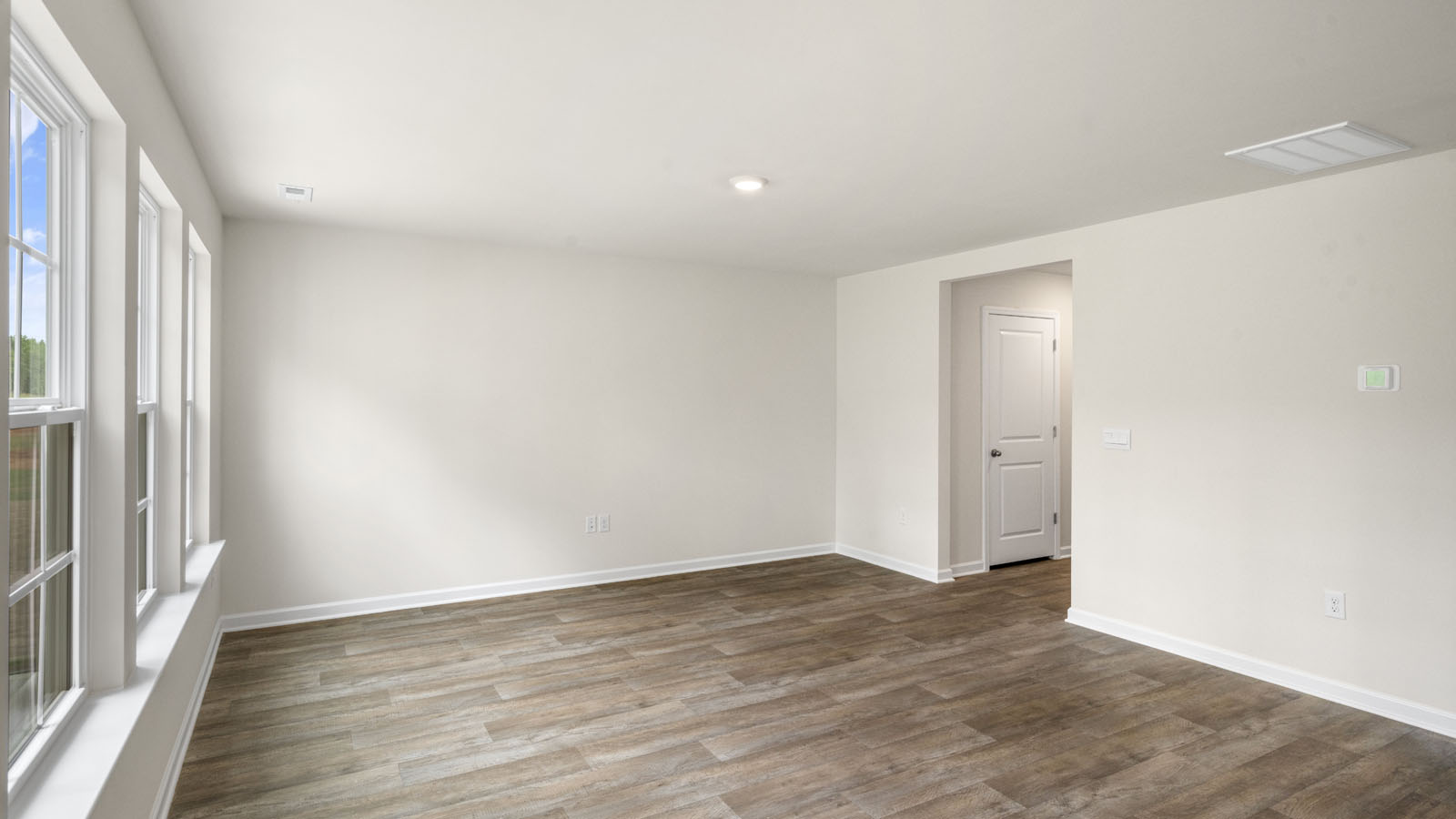 Living area with revwood flooring