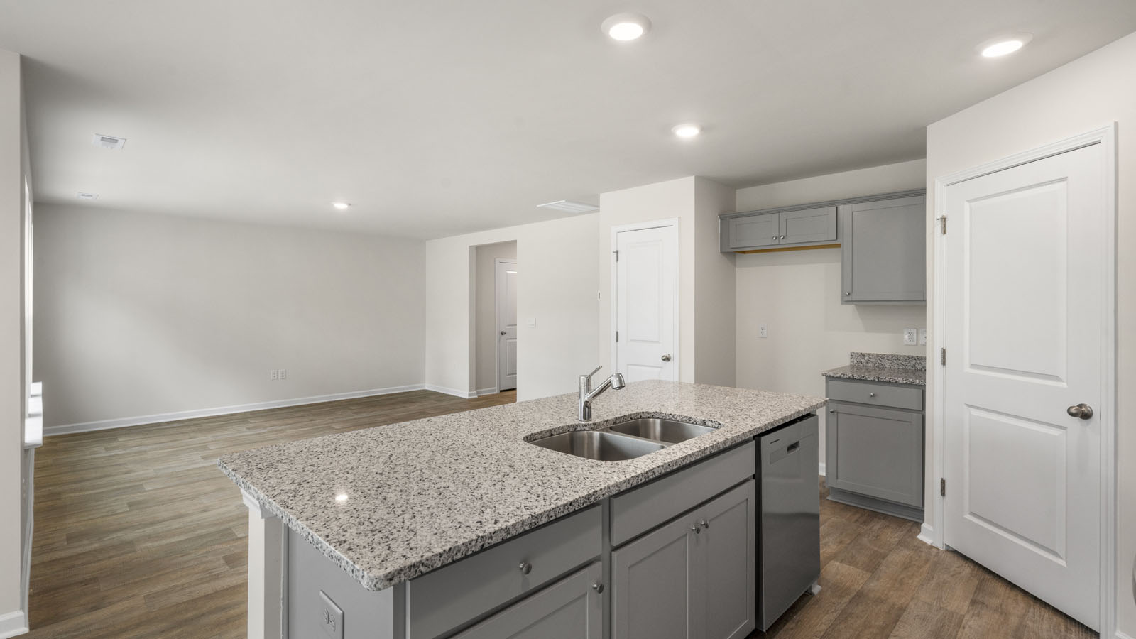 Kitchen with grey cabinets