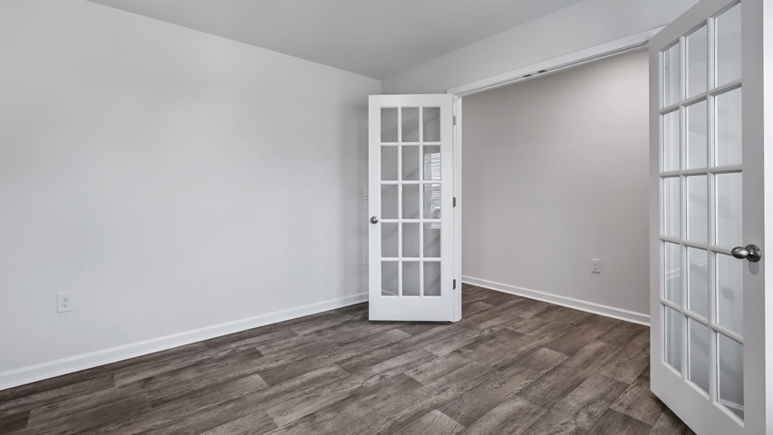 Flex room with french doors