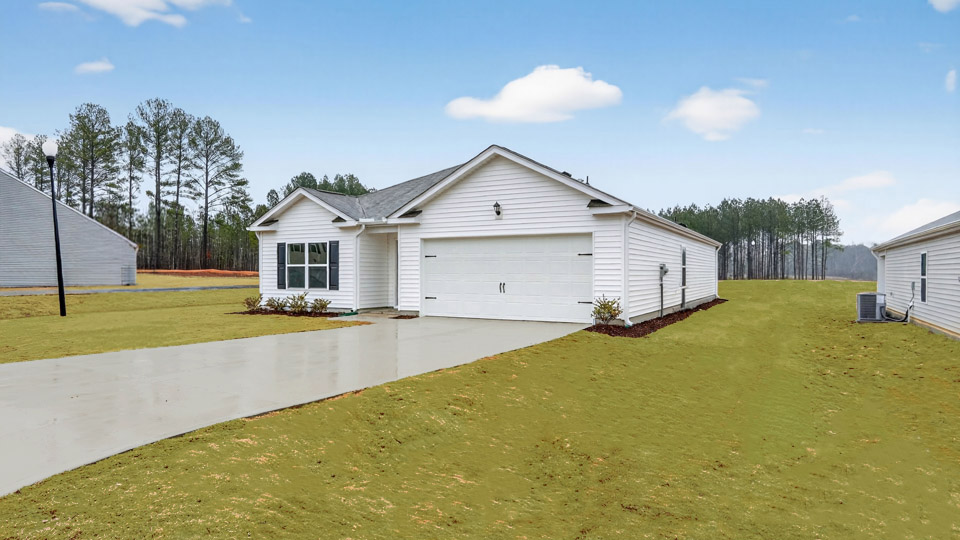front exterior Cali A with 2 car garage