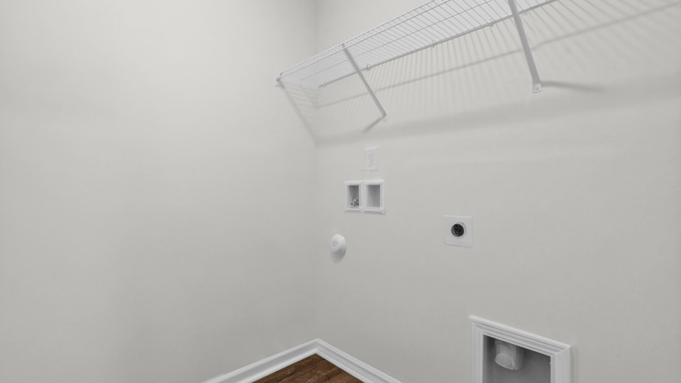 laundry room with wire shelving