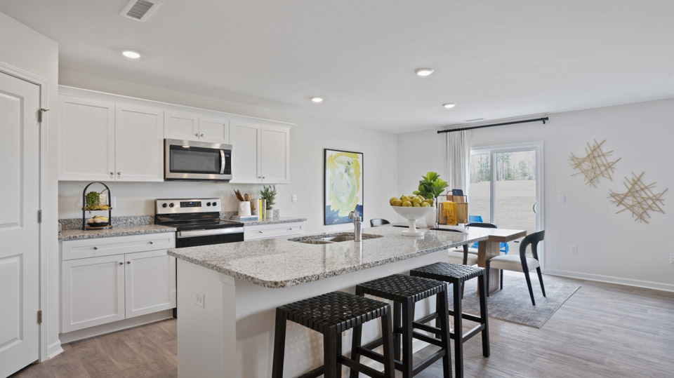 Kitchen with quartz counters