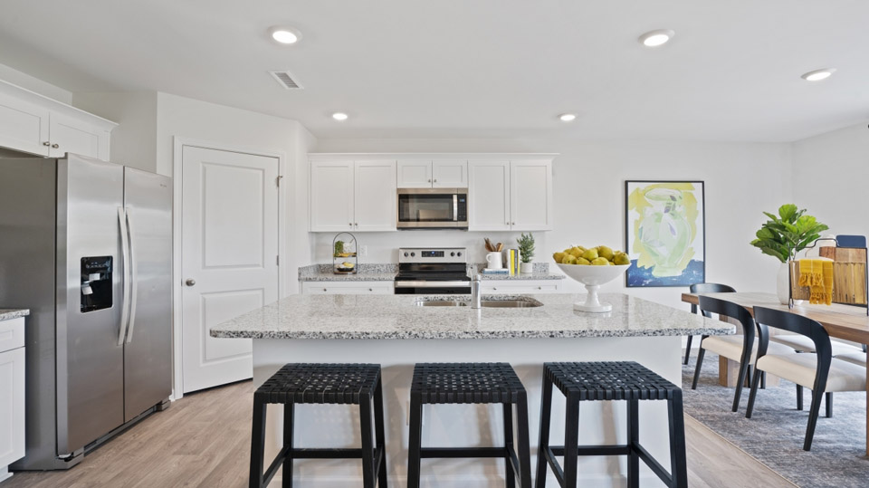 Kitchen with quartz counters