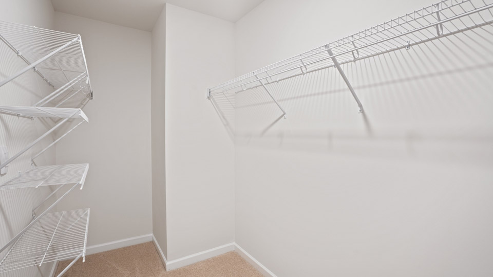 Closet with wire shelving