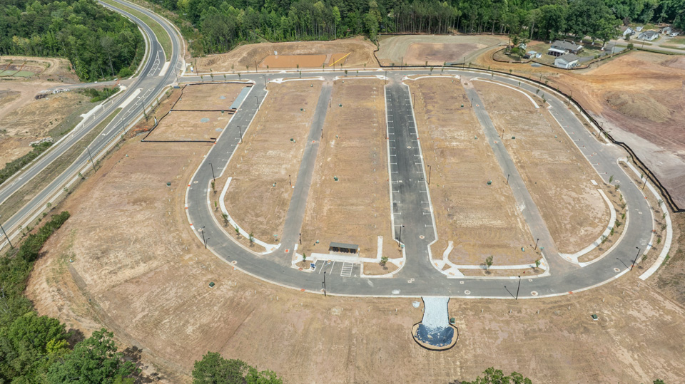 aerial photo of community