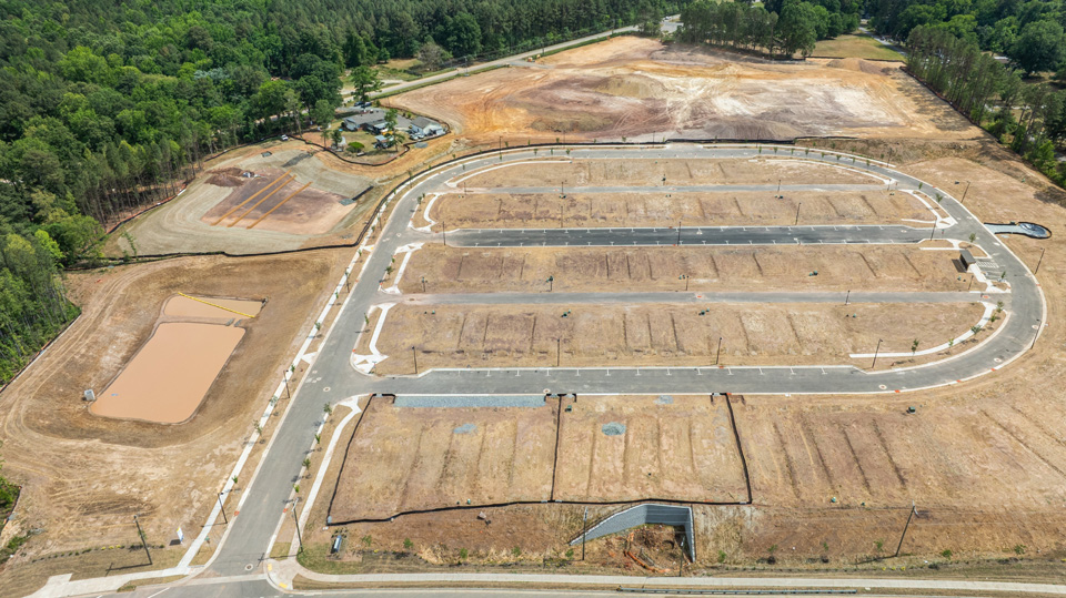 aerial photo of community