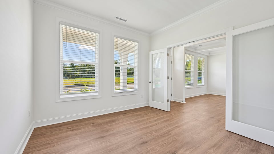 study with glass french doors