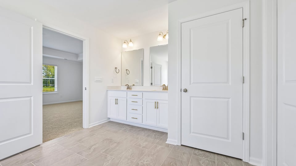 bathroom with dual vanity