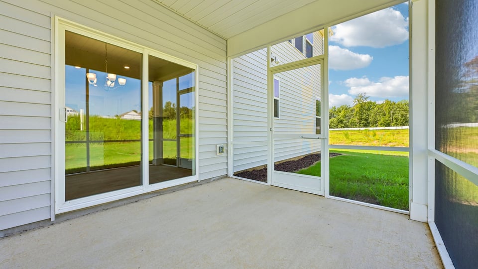 covered and screened back patio