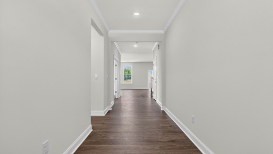 foyer entrwayway with revwood flooring