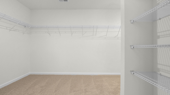 walkin closet with wire shelving