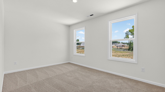 bedroom with carpet flooring and walkin closet