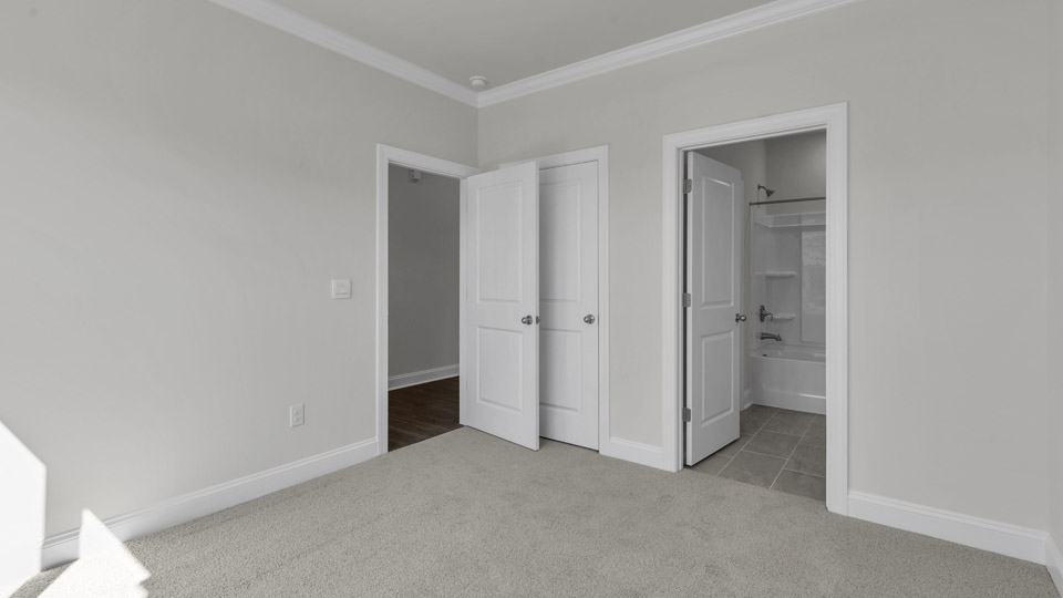Bedroom with carpet flooring