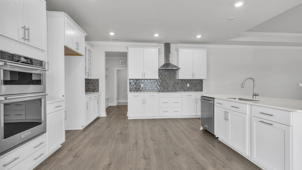 Kitchen with wall oven