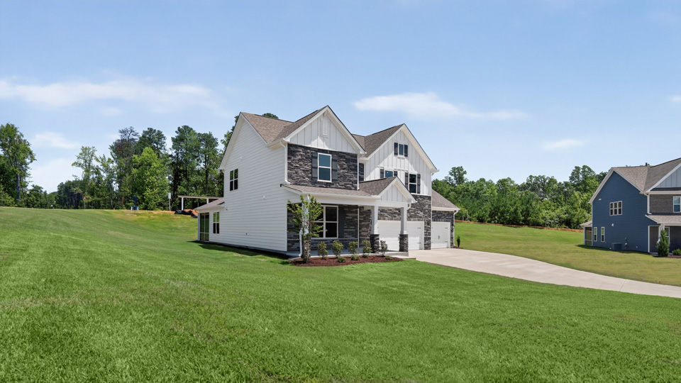front exterior hartwell e with 3 car garage