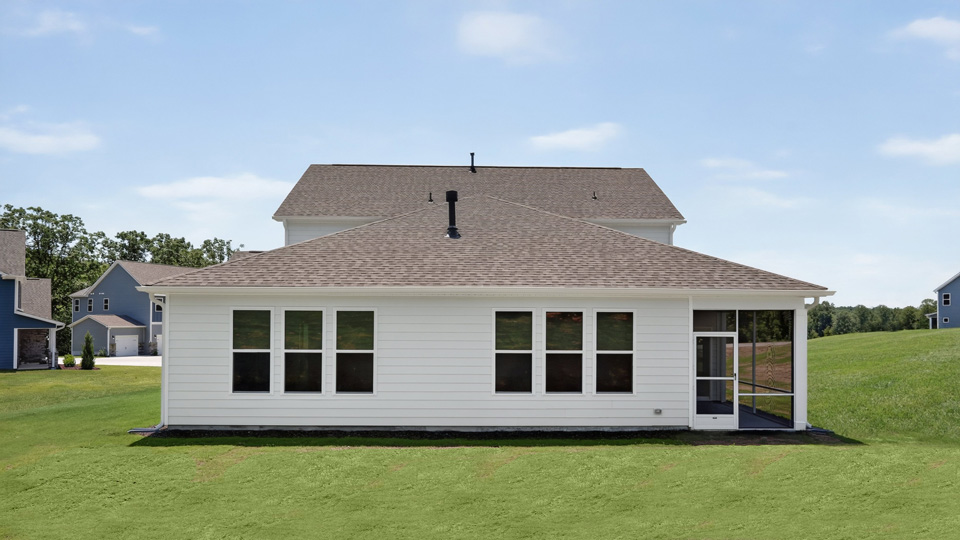 back exterior hartwell e covered enclosed patio with open yard