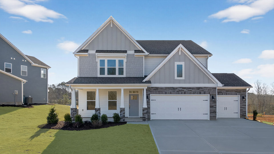 front exterior of hampshire with 3 car garage