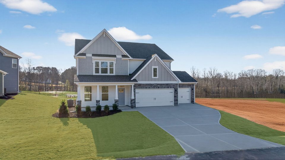 front exterior of hampshire with 3 car garage