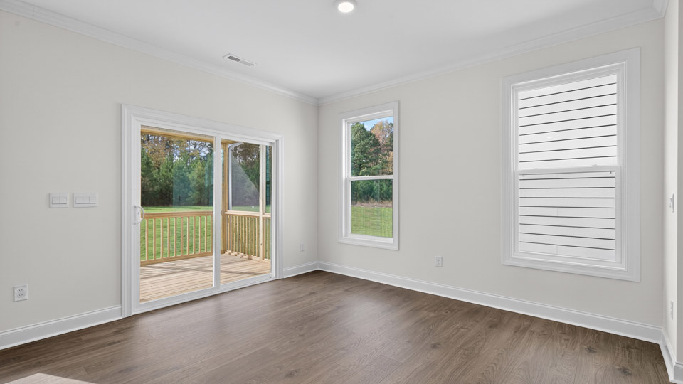 open concept living space with large windows